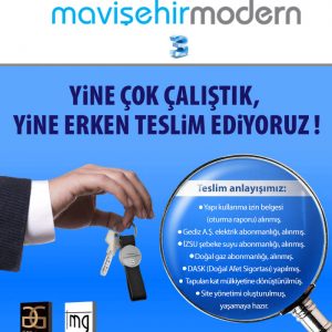 MAVİŞEHİR MODERN3 PROJESİNDE DE TESLİMLER ERKEN BAŞLIYOR